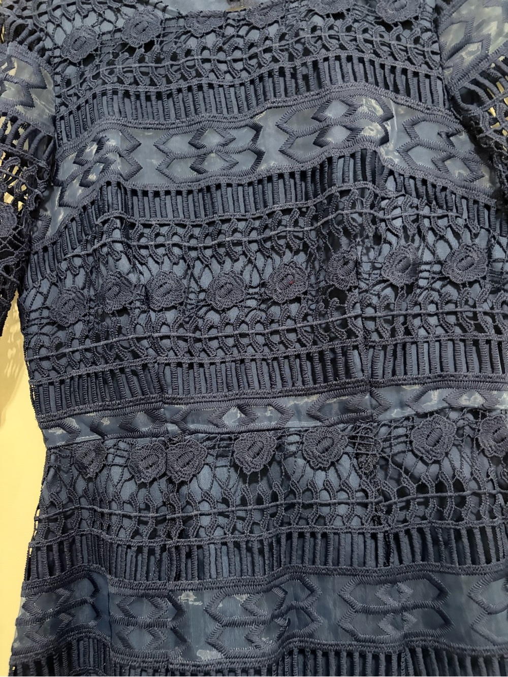 ASOS Navy Lace Midi Dress - Picture 3 of 4